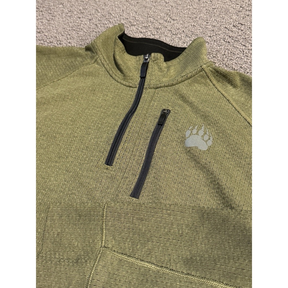 Alaskan Hard Gear‎ Quarter 1/4 Zip Green Sweatshirt Outdoors Size Large Clean